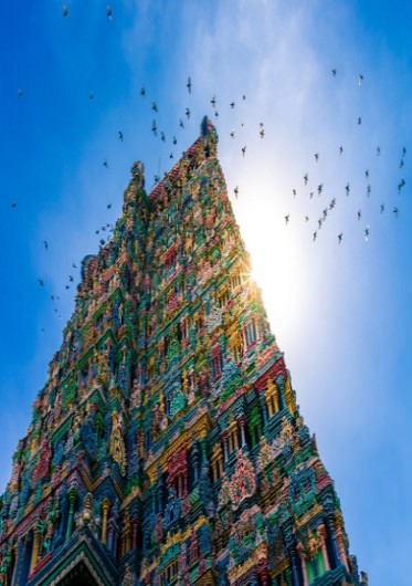 Der farbenfrohe Meenakshi Tempel im Herzen von Madurai